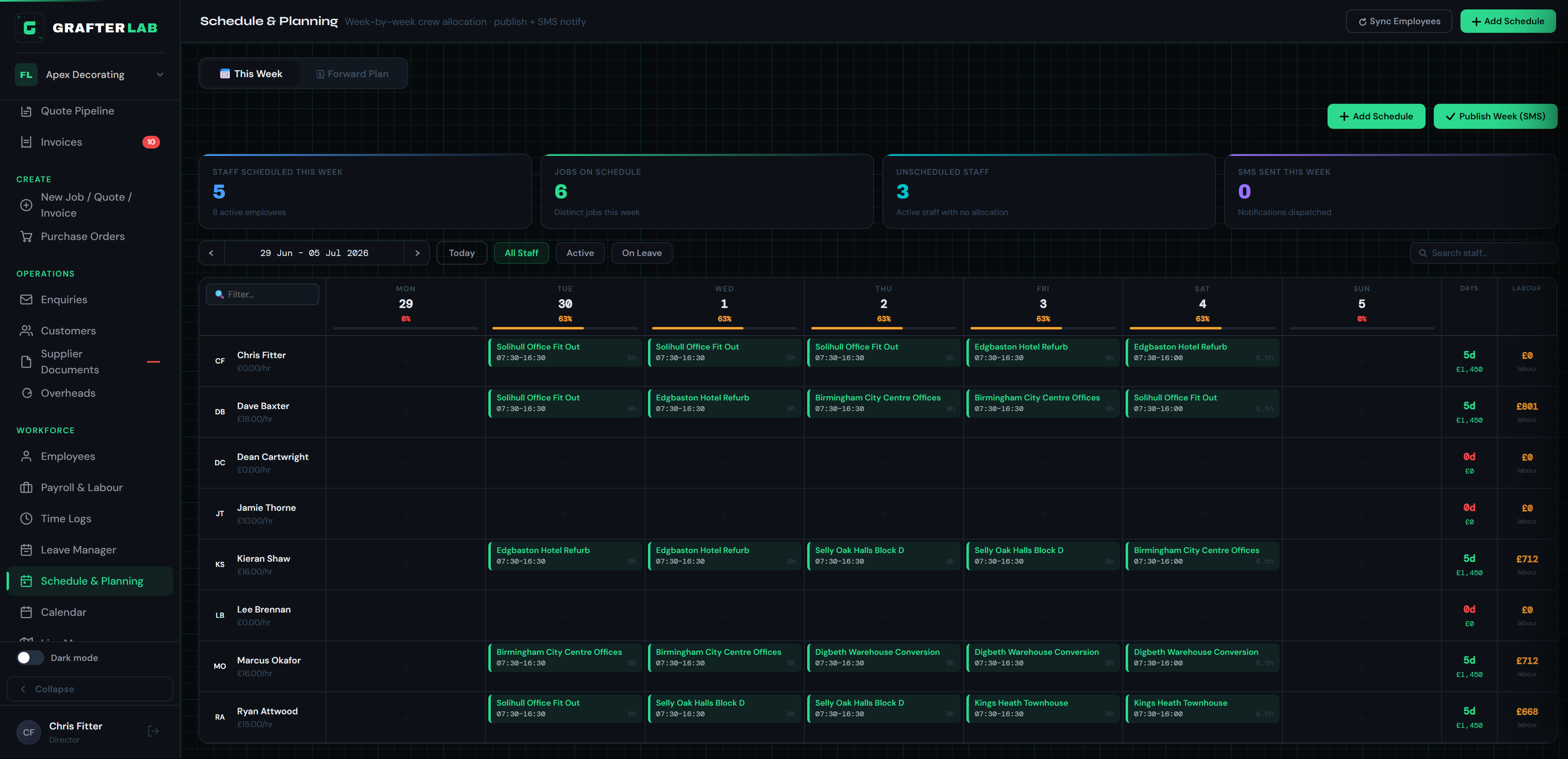 Schedule & Planning